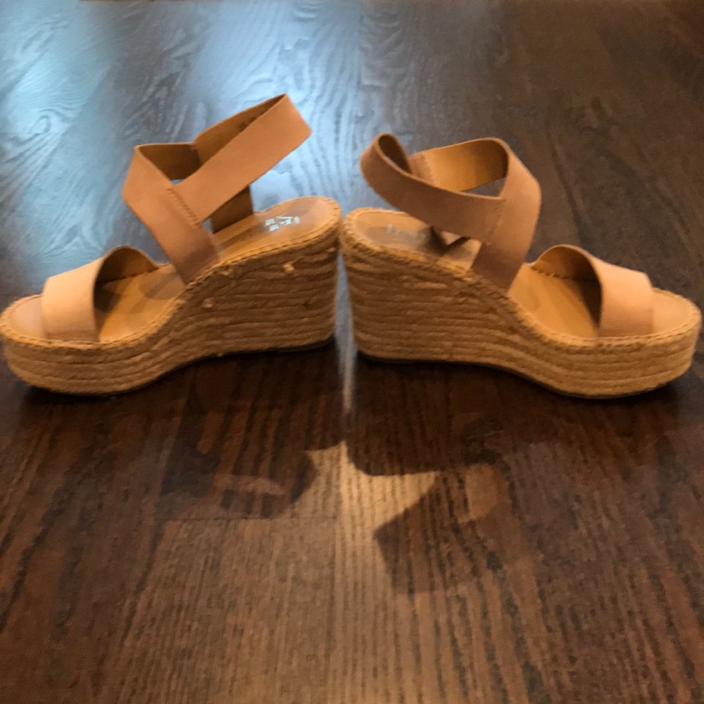 Franco Sarto Beige Espadrille Wedge Sandals